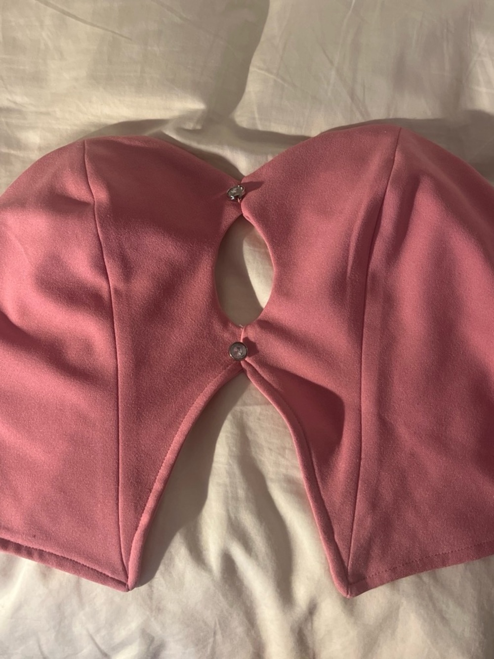 Strapless Pink Bustier Top with Keyhole Detail